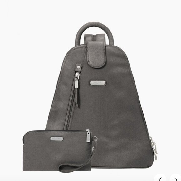 Baggallini Handbags - Baggallini Metro Backpack Grey Sterling shimmer Backpack Crossbody Bag